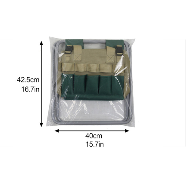 Folding Gardening Stool With Tote Chair Bag Tools Organiser Garden Kneelers & Seats