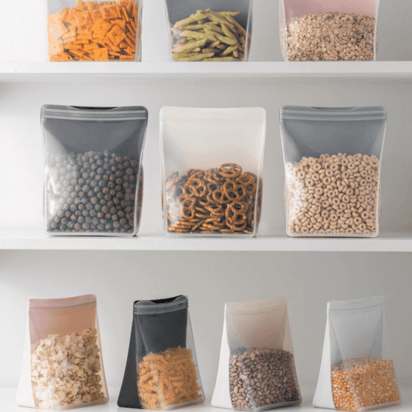 Porter Reusable Silicone Bag Stand Up 1.5L Cream Food Storage Bags