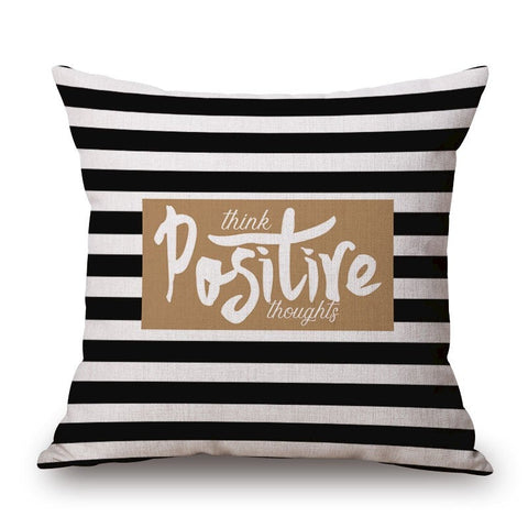 Positire On Cotton Linen Pillow Cover