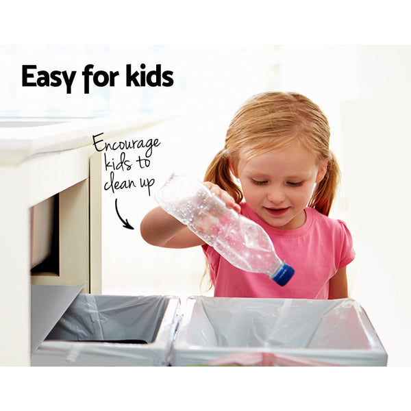 Cefito 2X15l Pull Out Bin Grey Rubbish Bins