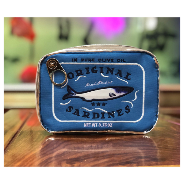 Blue Quirky Sardine Tin Novelty Clutch Fun Pu Leather Makeup & Accessory Pouch Makeup Bags & Cases