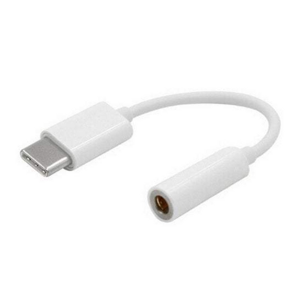 Power Charging Usb Type To 3.5Mm Stereo Audio Earphone Adapter For One Plus / Huawei White