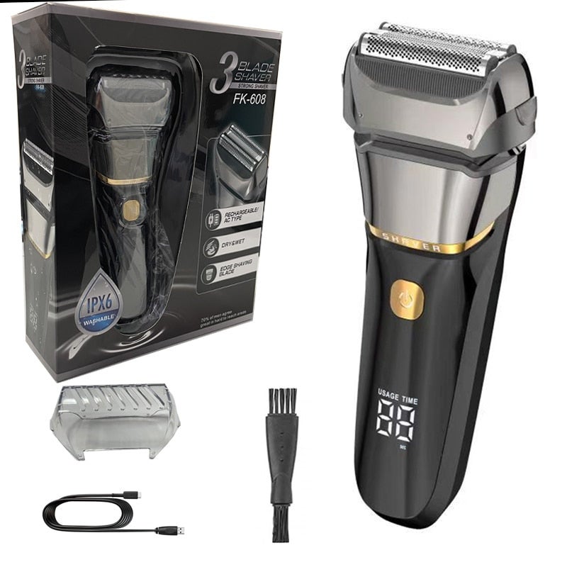 Powerful Electric Shaver Men Wet Dry Facial Razor Beard Foil Shaving Grooming Set Men's Shavers