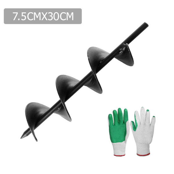 Giantz Power Garden Auger Small Earth Planter 75 X 300Mm Black Post Hole Diggers & Augers