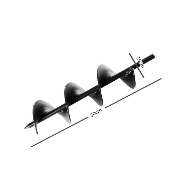 Giantz Power Garden Auger Small Earth Planter 75 X 300Mm Black Post Hole Diggers & Augers