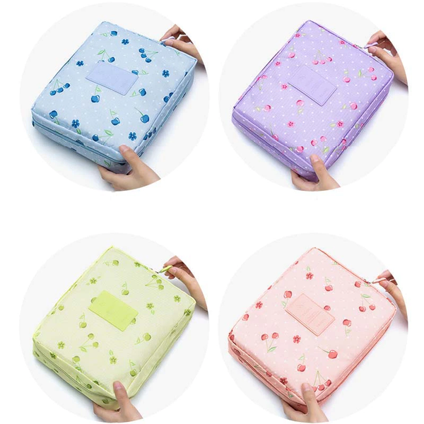 Practical Multi Layer Cosmetic Bag Light Blue Makeup Bags & Cases