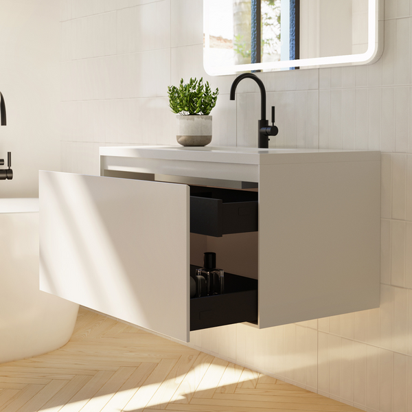 Belbagno Prado Wall Hung Bathroom Vanity 1200Mm Gloss White Bathroom Sinks