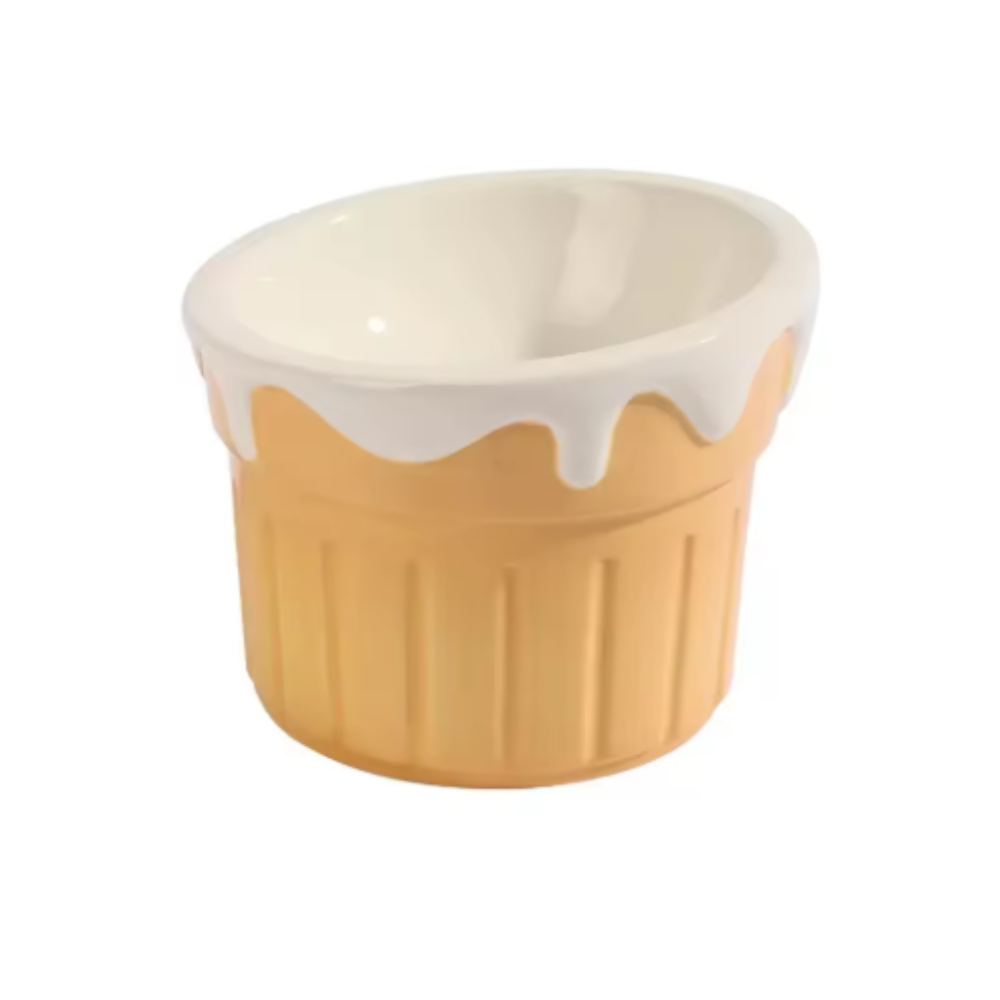 Premium Elevated Pet Bowl With Ergonomic 15 Tilt & Large Capacity(Ice Cream Cone) Dog Bowls