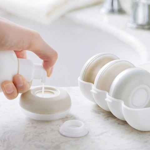 Press Portable Sub Bottle Travel Seal Shampoo Shower Gel Storage Box Cosmetic Empty White