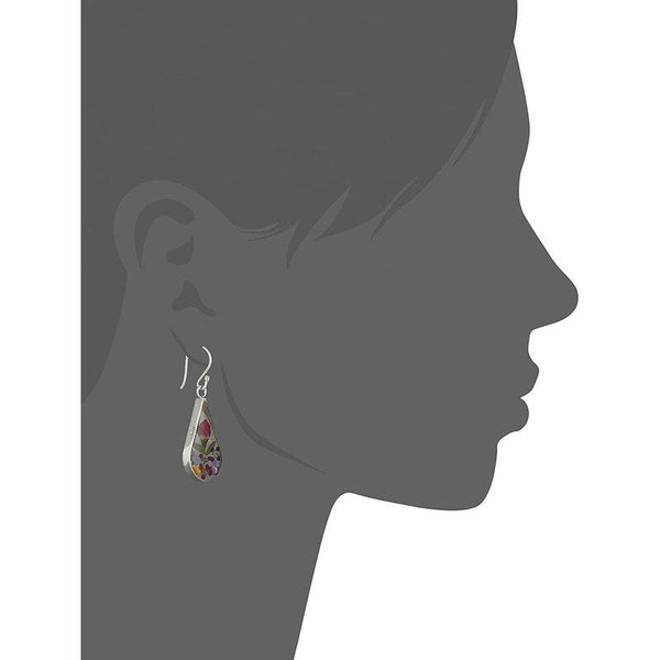 Veile Studios Pressed Flower Teardrop Earrings