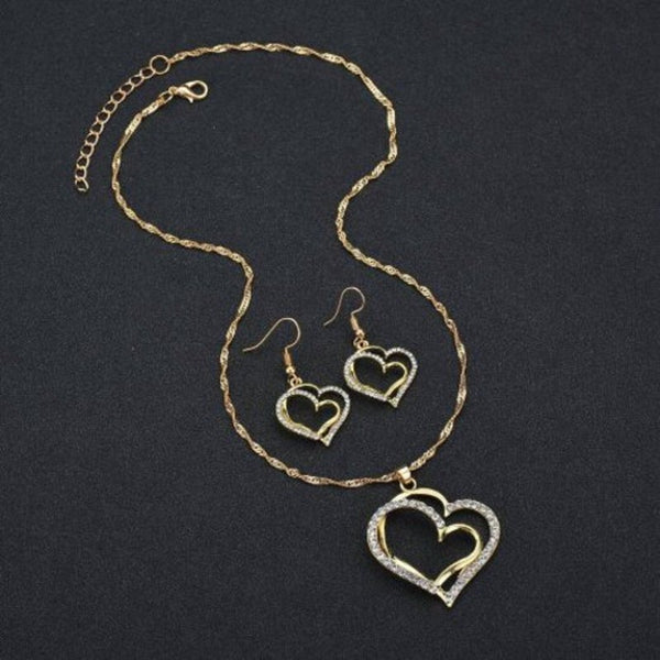 Veile Studios Princess Bride Bridesmaid Romantic Wedding Creative Necklace Earring Set Fashion Gold Jewellery Sets