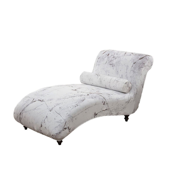 Printed Armless Chaise Lounge Cover With Pillowcase Stretch Slipcovers