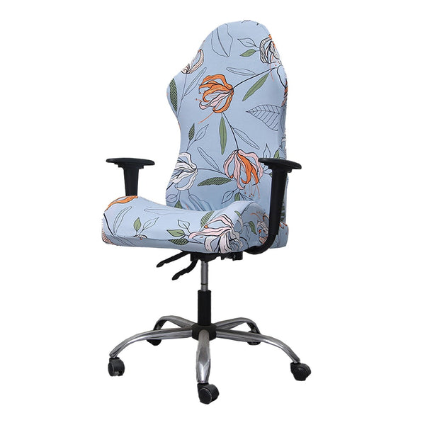 Printed Ergonomic Office Computer Game Chair Slipcovers Stretchy Seat Covers