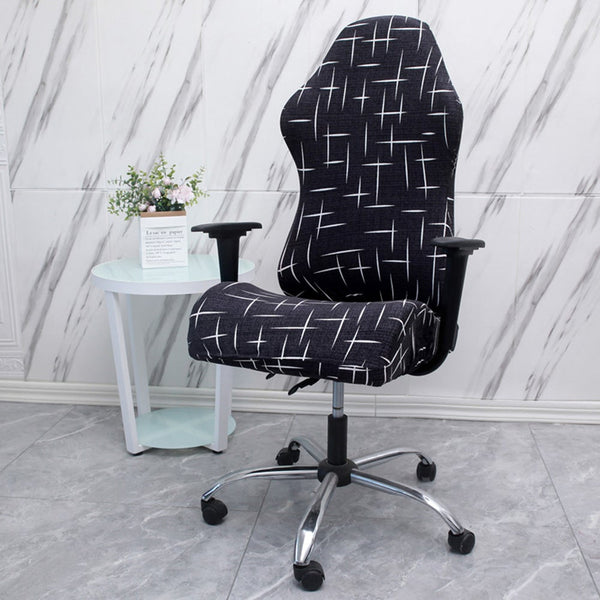 Printed Ergonomic Office Computer Game Chair Stretchy Seat Cover Slipcovers