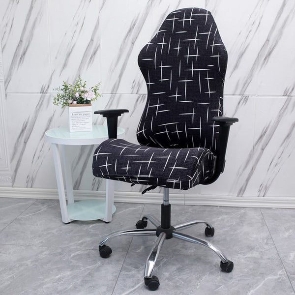 Printed Ergonomic Office Computer Game Chair Slipcovers Stretchy Seat Covers