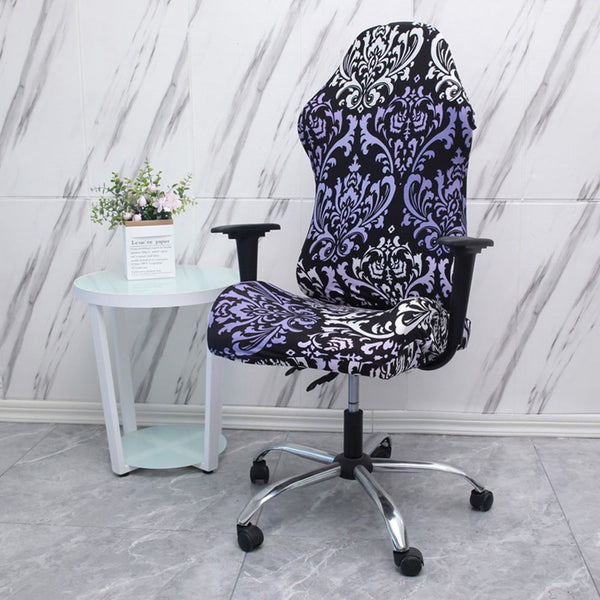 Printed Ergonomic Office Computer Game Chair Stretchy Seat Cover Slipcovers