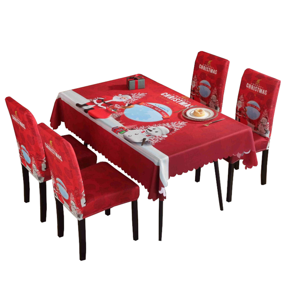 Printed Festive Christmas Table Cloths Chair Covers Party Decorations Seasonal Decorations