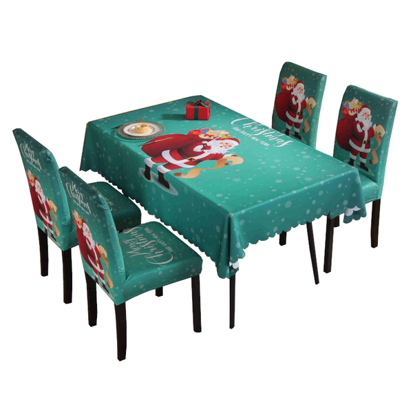 Printed Festive Christmas Table Cloths Chair Covers Party Decorations Seasonal Decorations