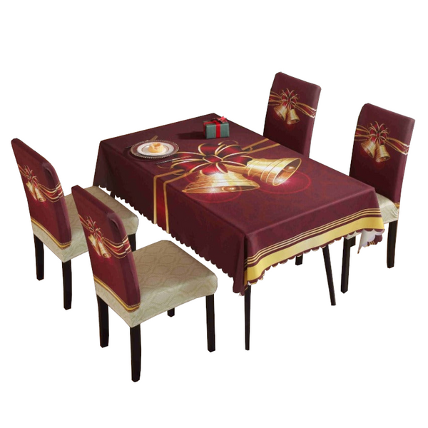 Printed Festive Christmas Table Cloths Chair Covers Party Decorations Seasonal Decorations
