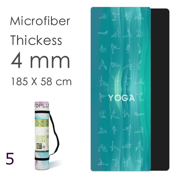 Yoga Mat Natural Rubber Action Pattern Printed High Quality Pilates Gym