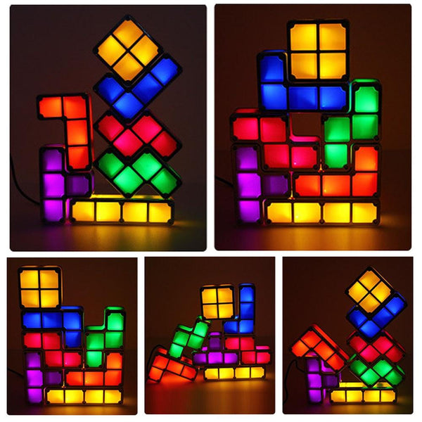 Tetris Puzzle Light Stackable Led Block Lamp Night Novelty Gift Lamps