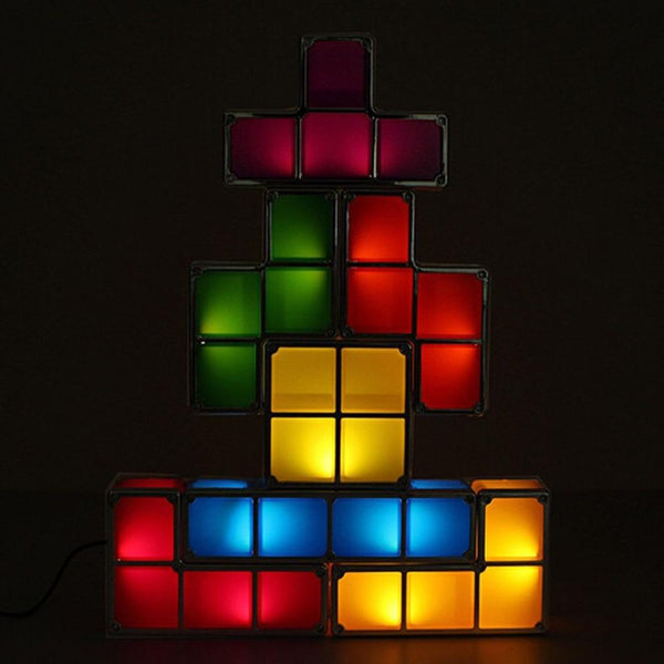 Tetris Puzzle Light Stackable Led Block Lamp Night Novelty Gift Lamps