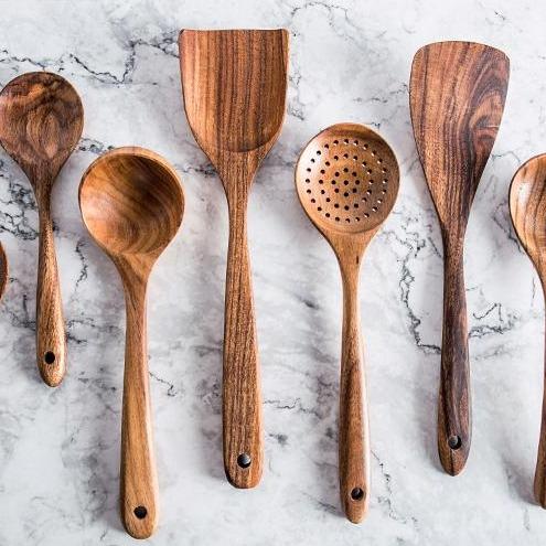 Rustic Country Teak Kitchen Tools Cooking Utensils