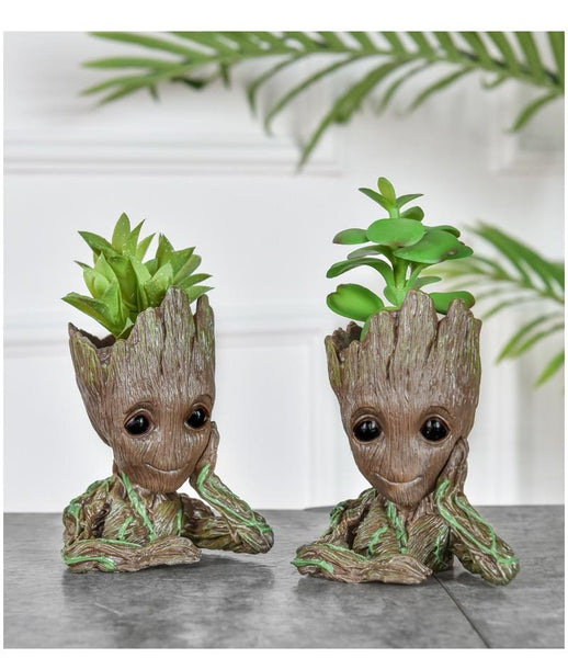 Mini Flower Pot Groot Flowerpot Planter Cute Tree Man Pen Holder Baskets Pots Window Boxes