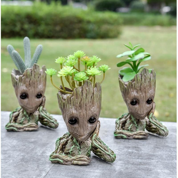 Mini Flower Pot Groot Flowerpot Planter Cute Tree Man Pen Holder Baskets Pots Window Boxes