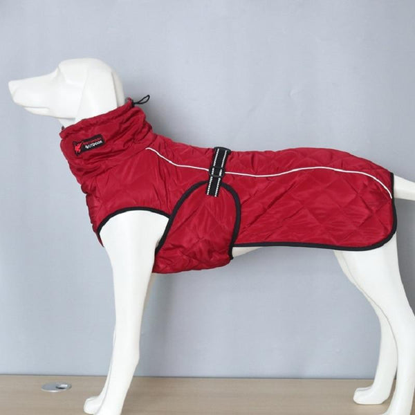 Warm Fleece Large Pet Dog Jacket With Reflective Strip