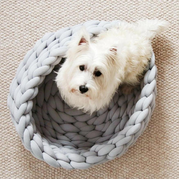 Chunky Knit Pet Bed For Dogs Or Cats Pet Beds