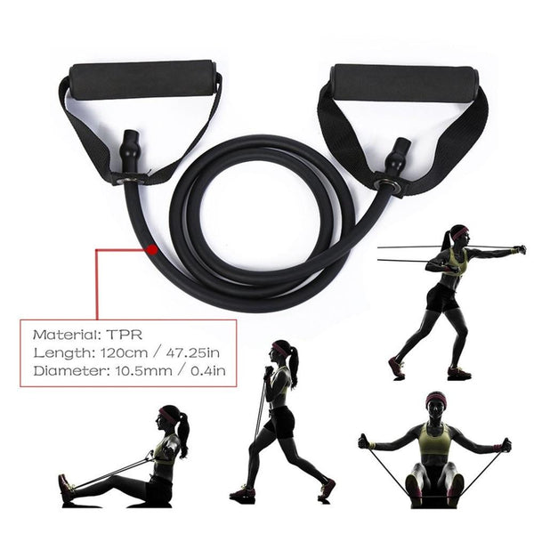 120Cm Yoga Pull Rope Elastic Resistance Bands Fitness Workout Resistance Trainers