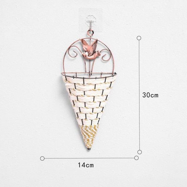 Natural Wicker Flower Basket Wall Hanging Pot Planter Rattan Vase Home Decor Baskets Pots Window Boxes