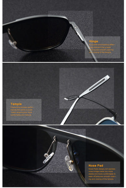 Aluminium Frame Black Polarized For Men Eye Protection Sunglasses