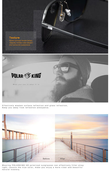 Aluminium Frame Black Polarized For Men Eye Protection Sunglasses