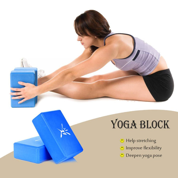 2Pcs Foam Yoga Block Plus Strap Home Exercise Fitness Workout