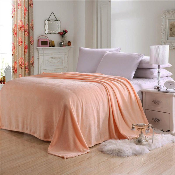 Super Soft Fleece Blanket 220Gsm Light Weight Throw Bedspread Blankets