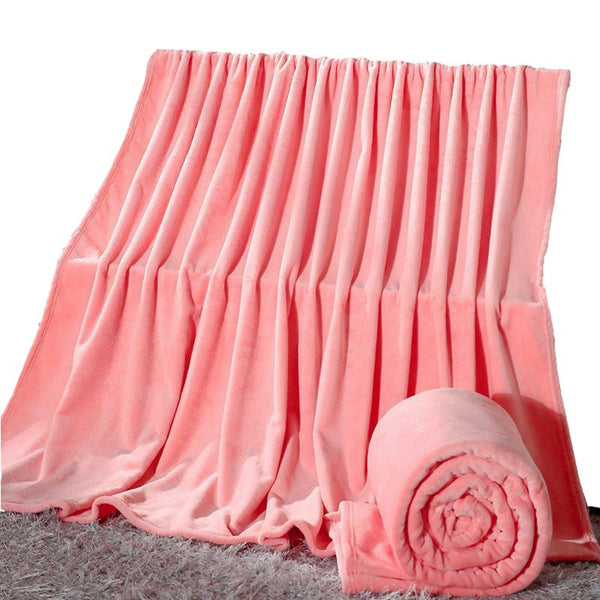 Super Soft Fleece Blanket 220Gsm Light Weight Throw Bedspread Blankets