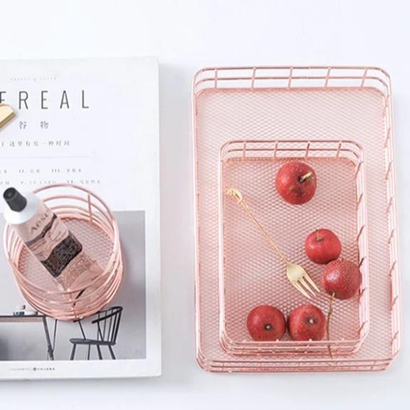 Rose Gold Iron Organizers Storage Bins & Baskets