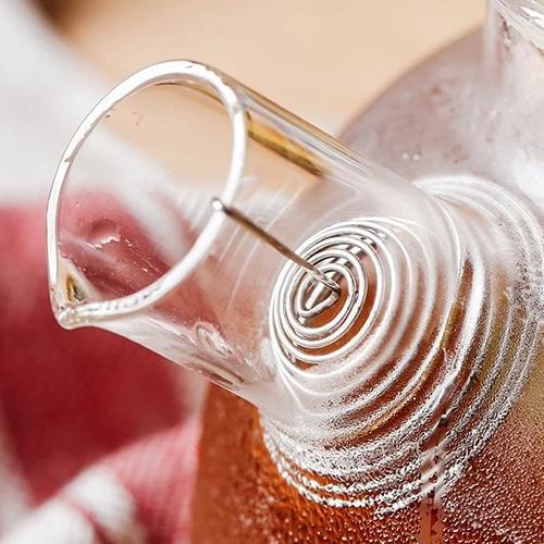 Glass Kettle With Bamboo Top Strainer Jugs & Pitchers