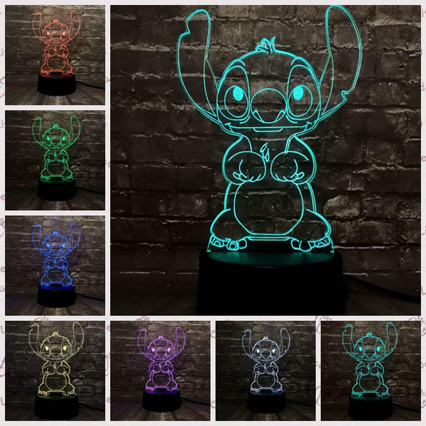 3D Lamp Lilo Stitch Led Night Light 7 Colour Changing Lamps