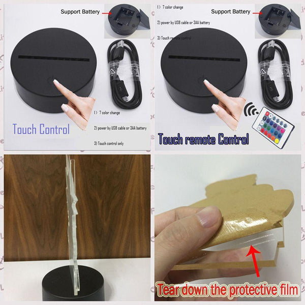 3D Lamp Lilo Stitch Led Night Light 7 Colour Changing Lamps