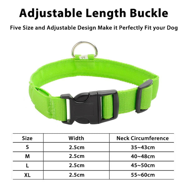 Novelty Safety Usb Charging Led Dog Collar Puppies Walking Light Up Dog Collars