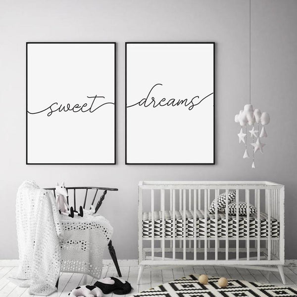 Sweet Dreams Canvas Prints Simple Wall Art Decor Posters & Prints