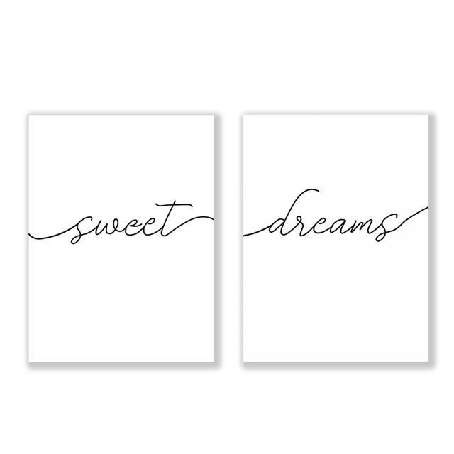 Sweet Dreams Canvas Prints Simple Wall Art Decor Posters & Prints