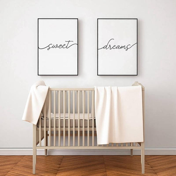 Sweet Dreams Canvas Prints Simple Wall Art Decor Posters & Prints