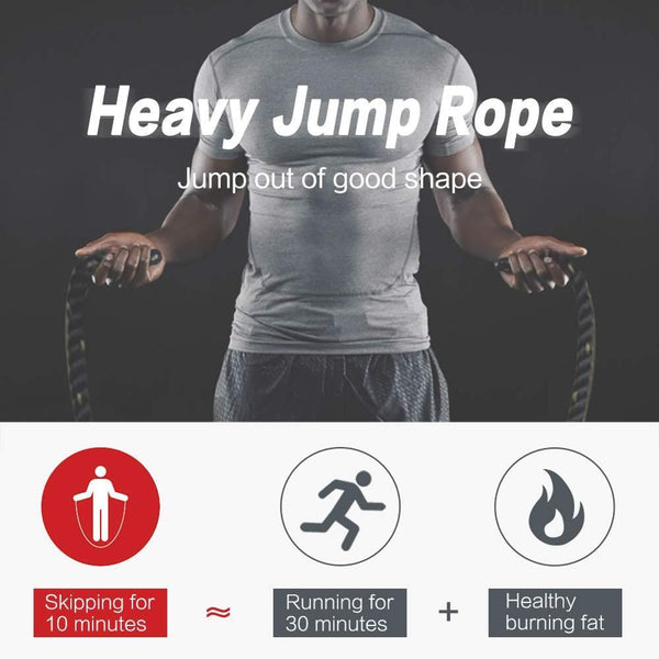 25Mm Heavy Jump Rope Crossfit Fitness Weighted Skipping Gym Strength Training Skip Jump Ropes