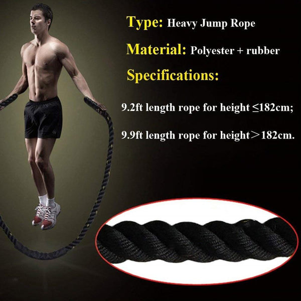 25Mm Heavy Jump Rope Crossfit Fitness Weighted Skipping Gym Strength Training Skip Jump Ropes