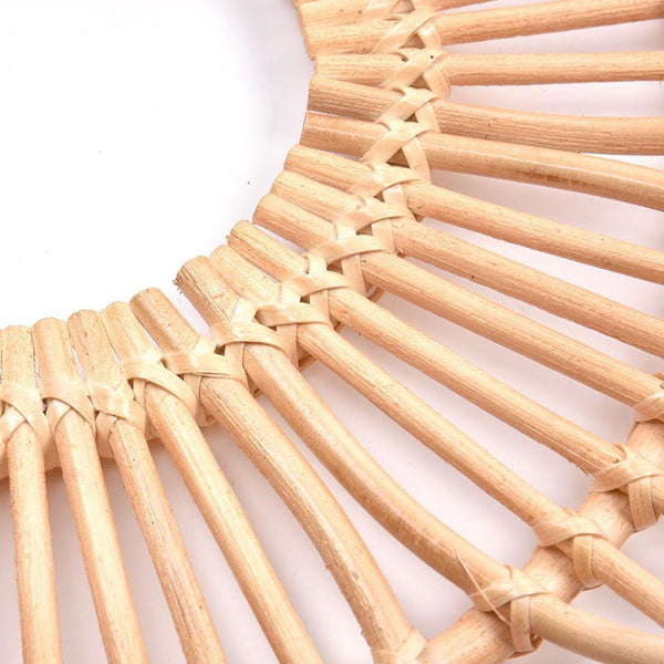 Boho Sunflower Floral Rattan Decor Wall Art