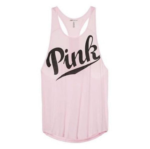 Sleeveless Pink Racerback Workout Tank Top Activewear For Women